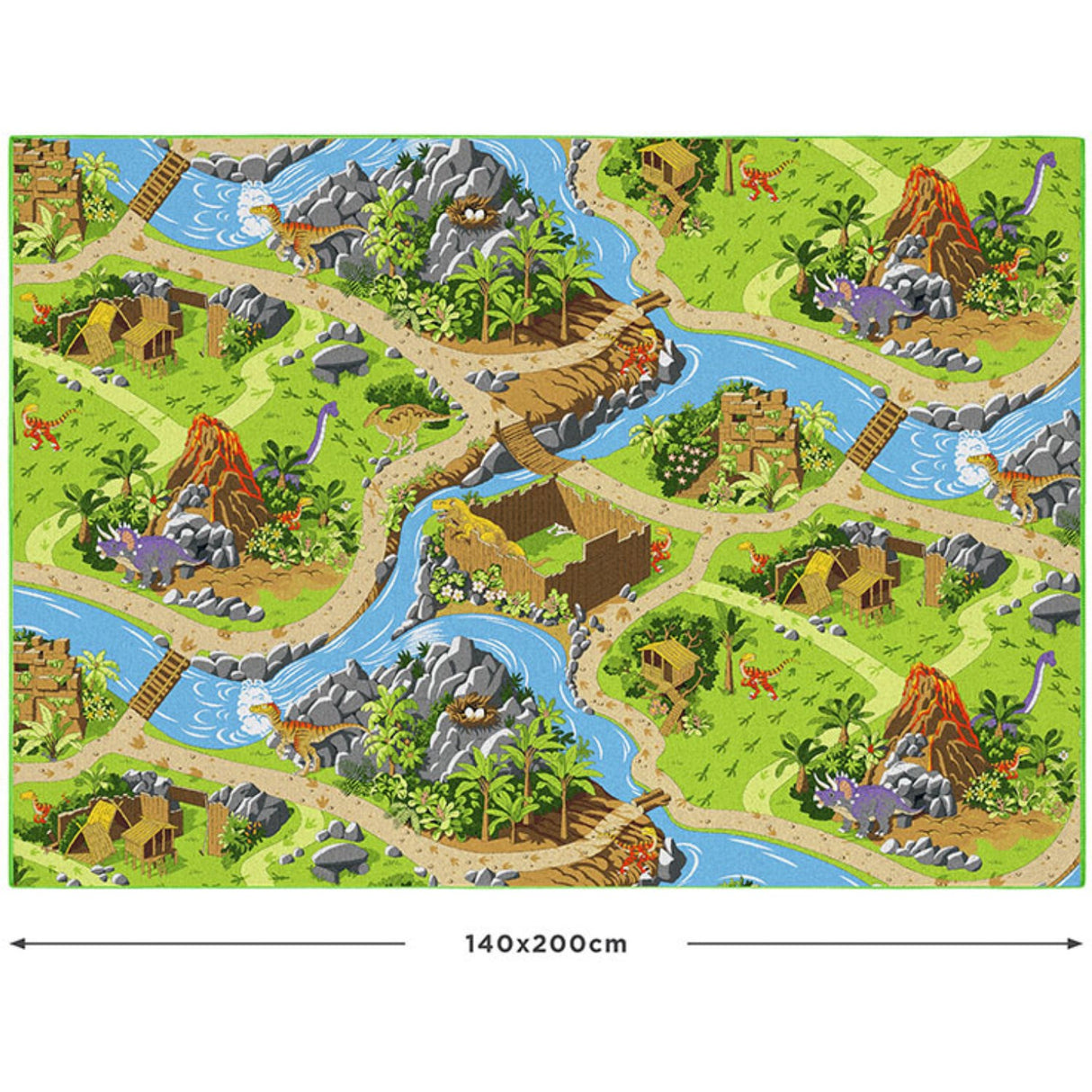 Rebel Roads Dino World Matta - 140 X 200 Cm