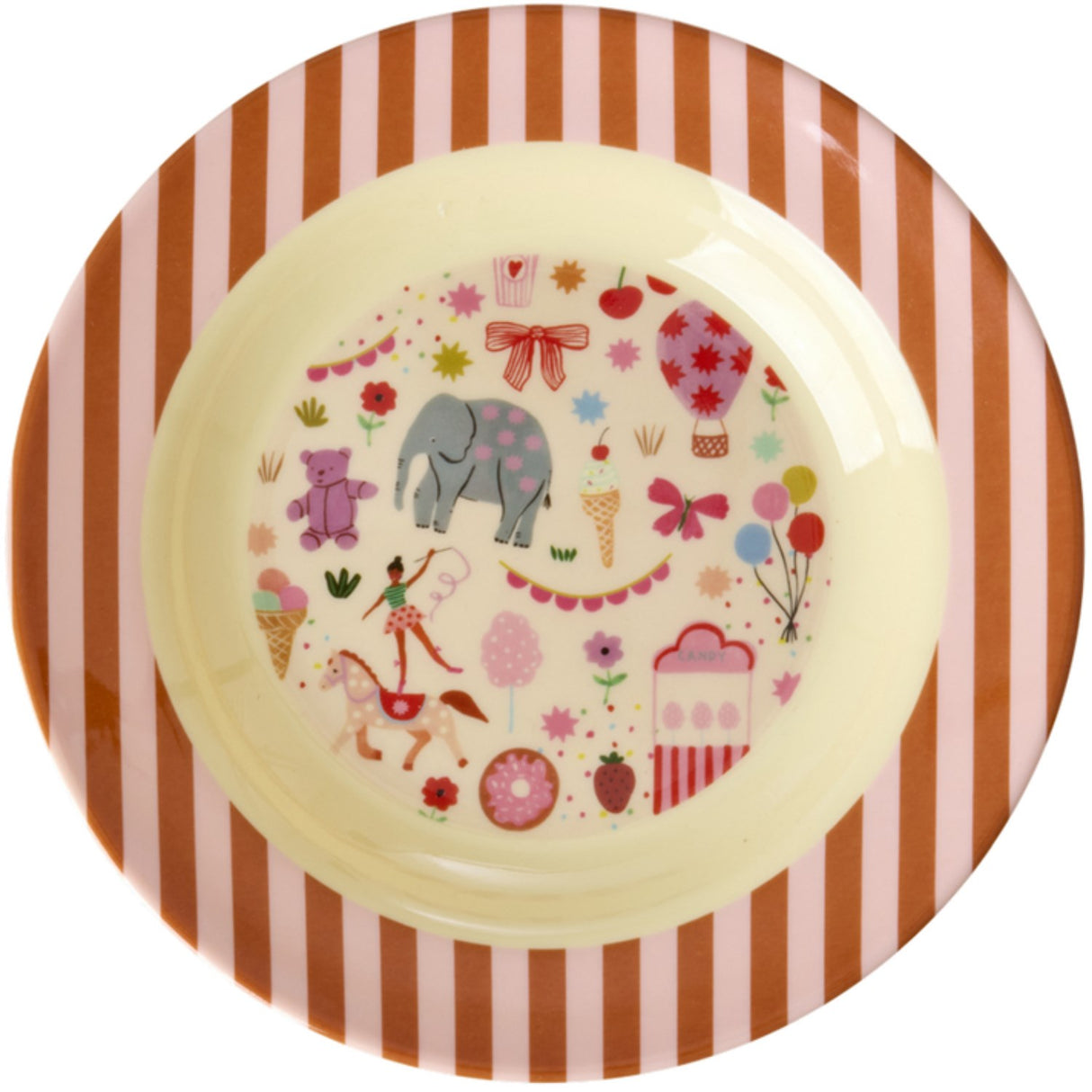 Rice Fun Fair Print Pink Melamine Kids Skål