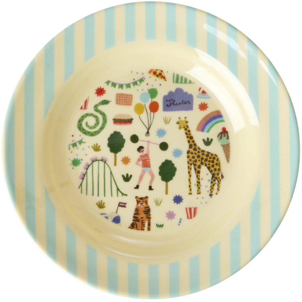 Rice Fun Fair Print Mint Melamine Kids Skål