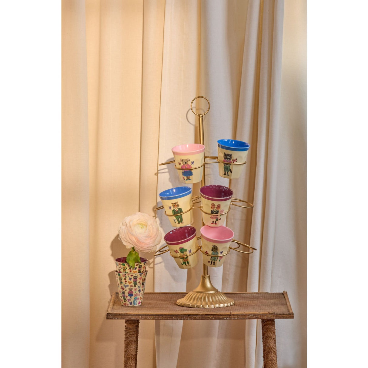 Rice Nathalie Lété Theme Melamine Koppar Medium 6 Pack