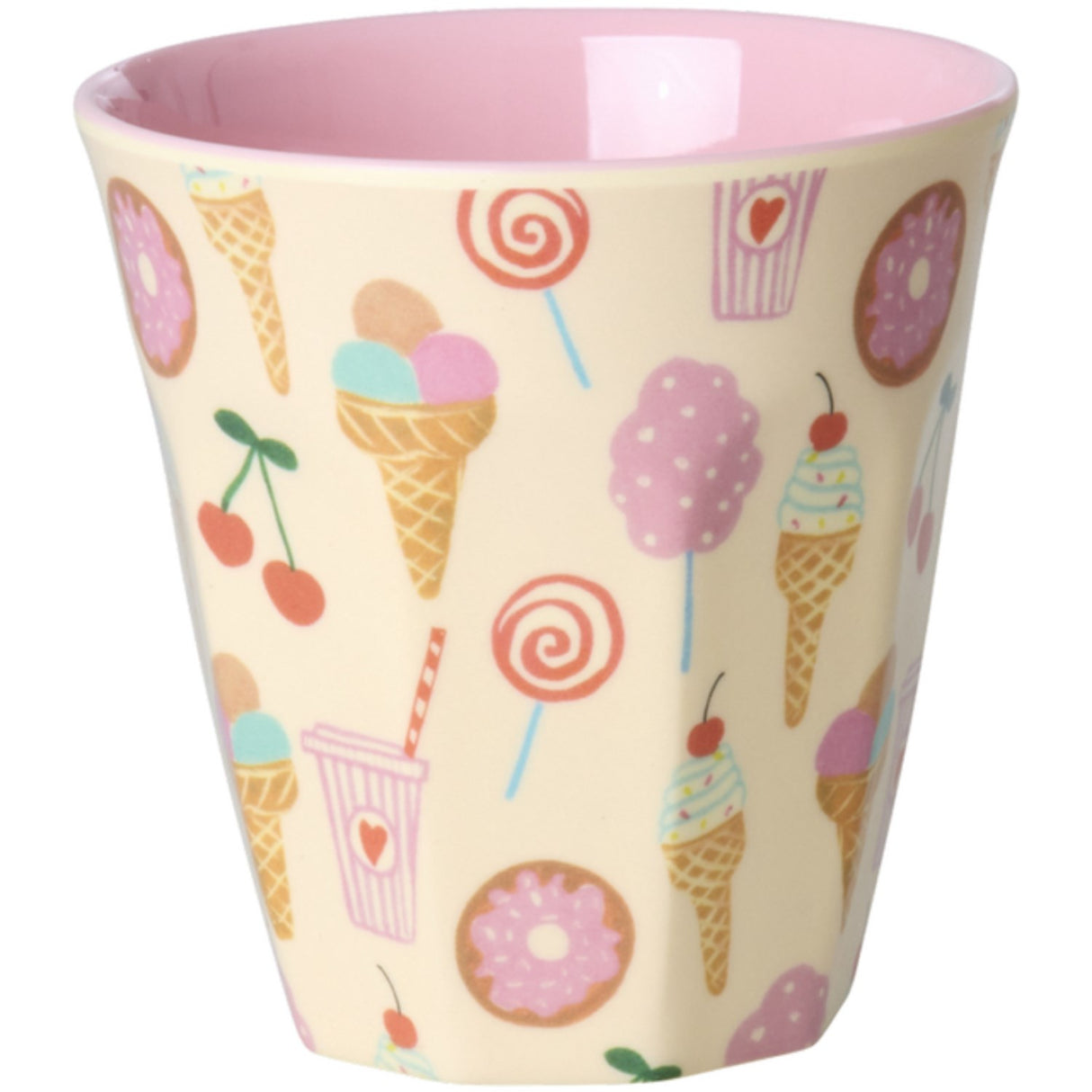 Rice Fun Fair Print Pink Melamine Kopper Small 6 Pack