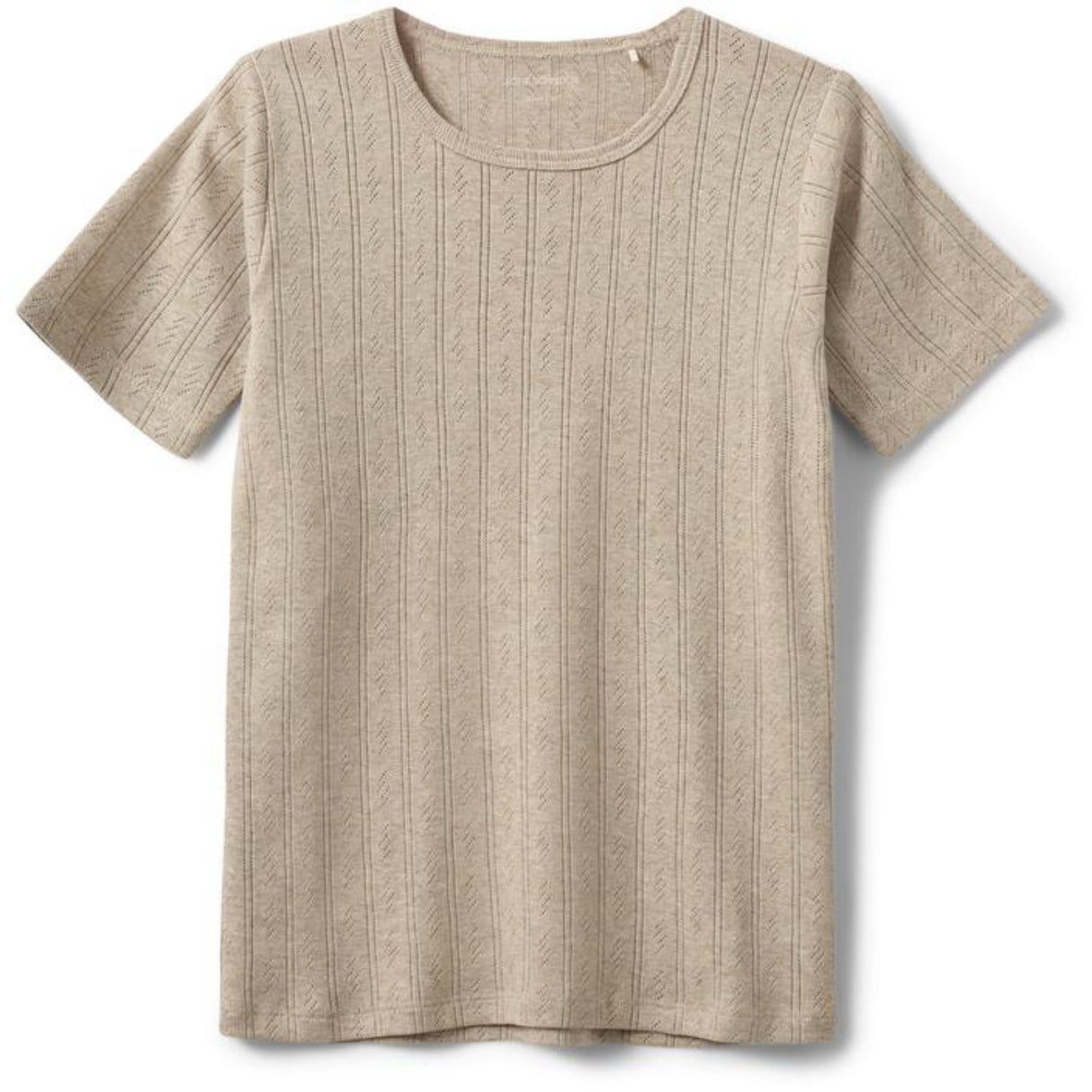 Sofie Schnoor Beige Pipersy Pointelle T-Skjorta