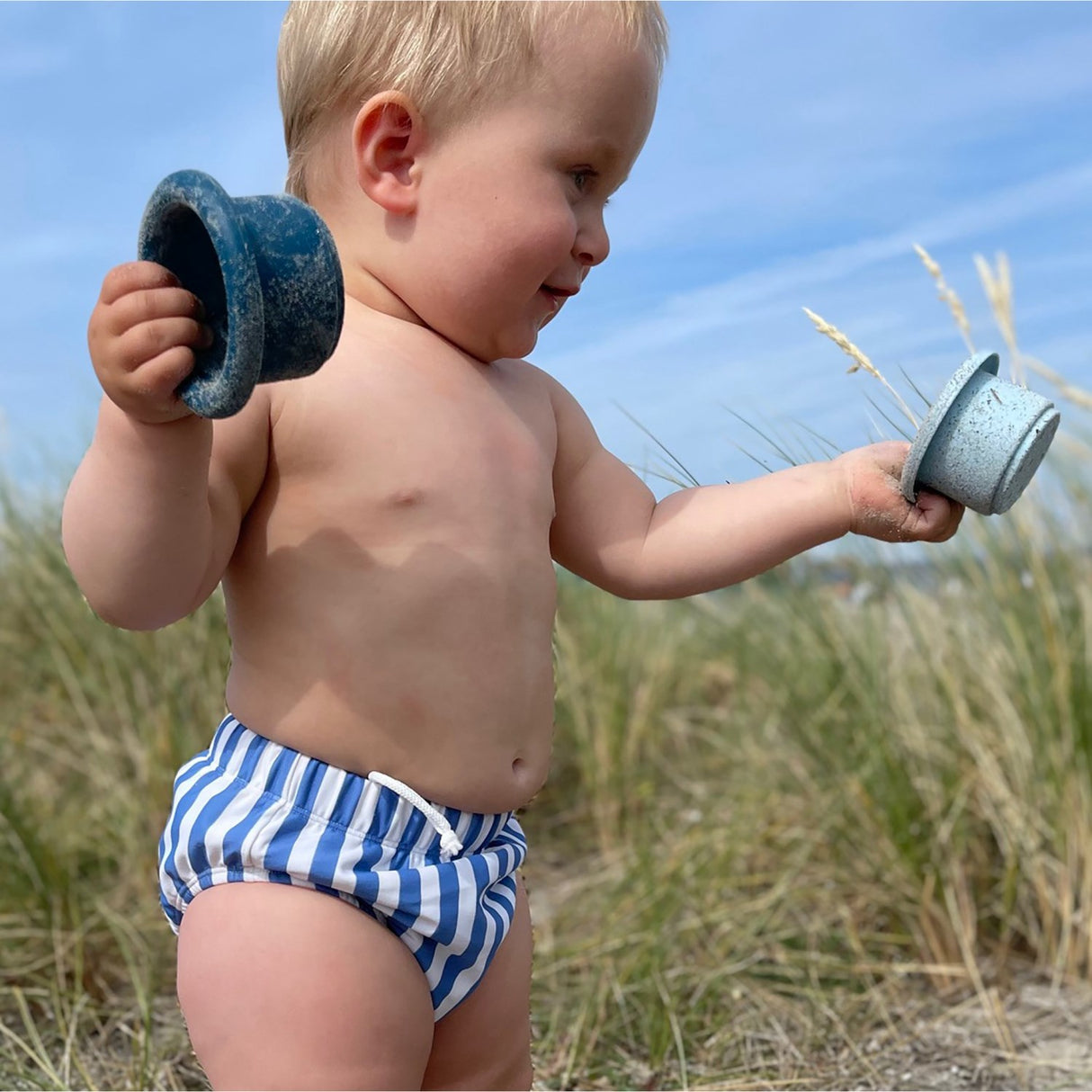 Petit Crabe Vertical Stripes Leo Swim Nappy