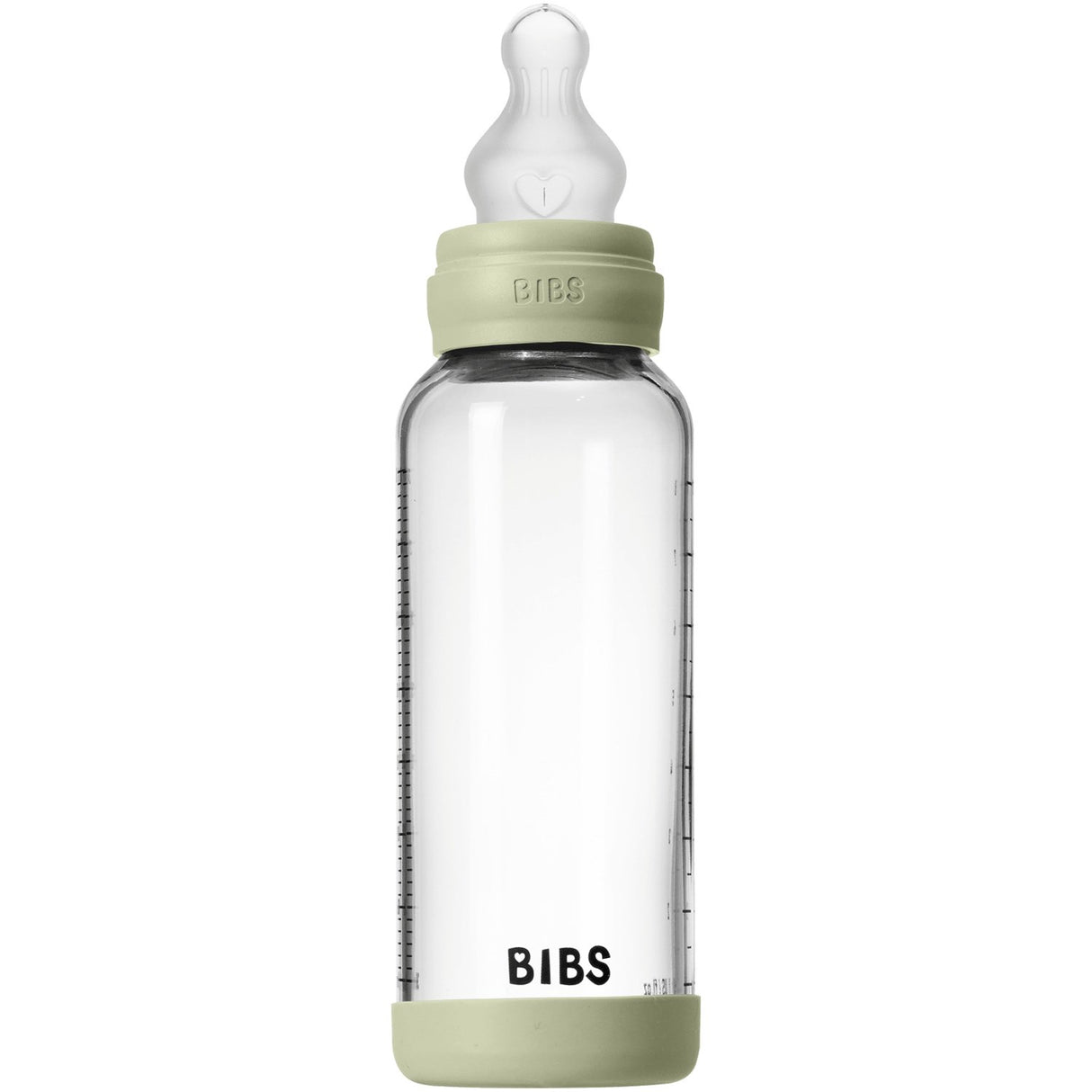 Bibs Sage Glass Baby Flaska Round Silicone Medium Flow