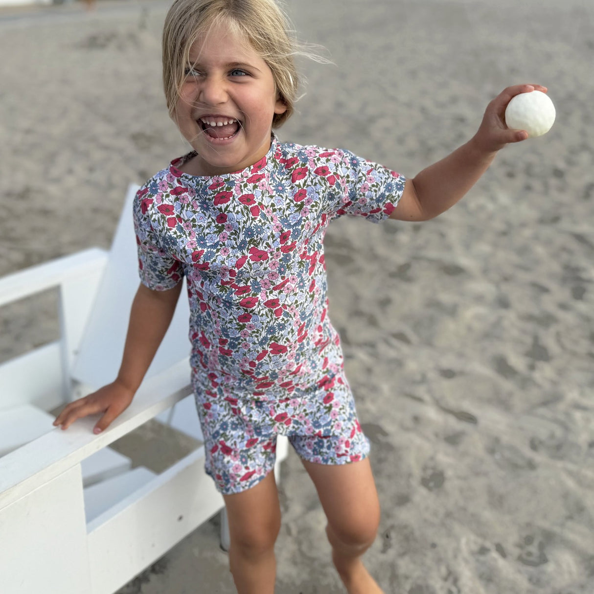 Petit Crabe Poppy & Daisy P Luna Boatneck Uv-T-shirt S/S - Med Liberty© Tyg