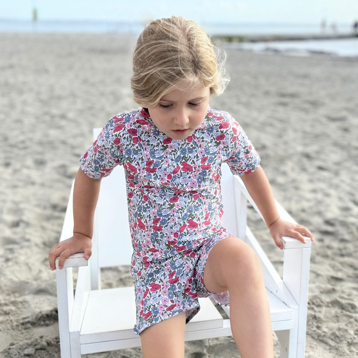 Petit Crabe Poppy & Daisy P Luna Boatneck Uv-T-shirt S/S - Med Liberty© Tyg