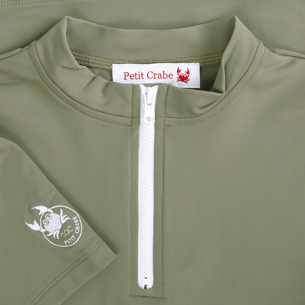 Petit Crabe Olive Max Half Zip Uv-Swim Skjorta S/S