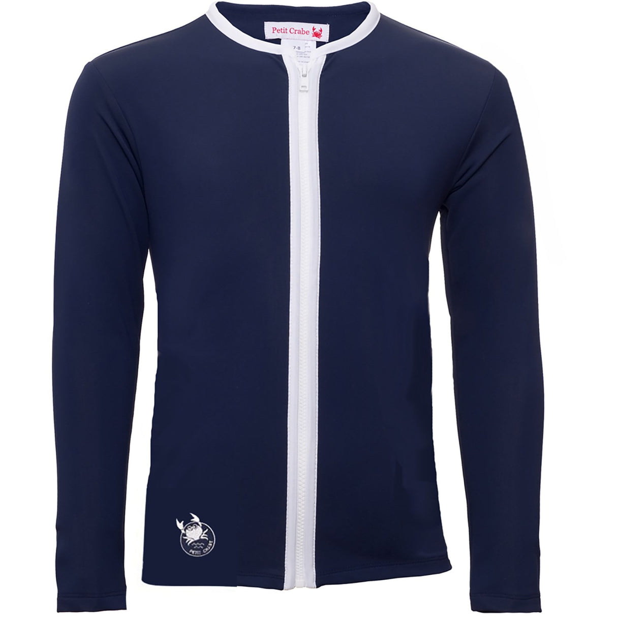 Petit Crabe Blue Basic Dragkedja Uv-Swim Skjorta L/S