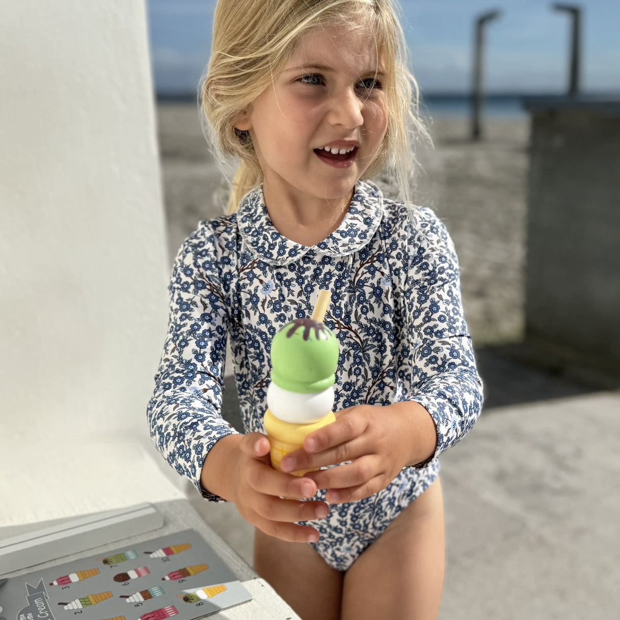 Petit Crabe Empress B Peeter Pan Krage Baddräkt L/S - Made Med Liberty© Tyg