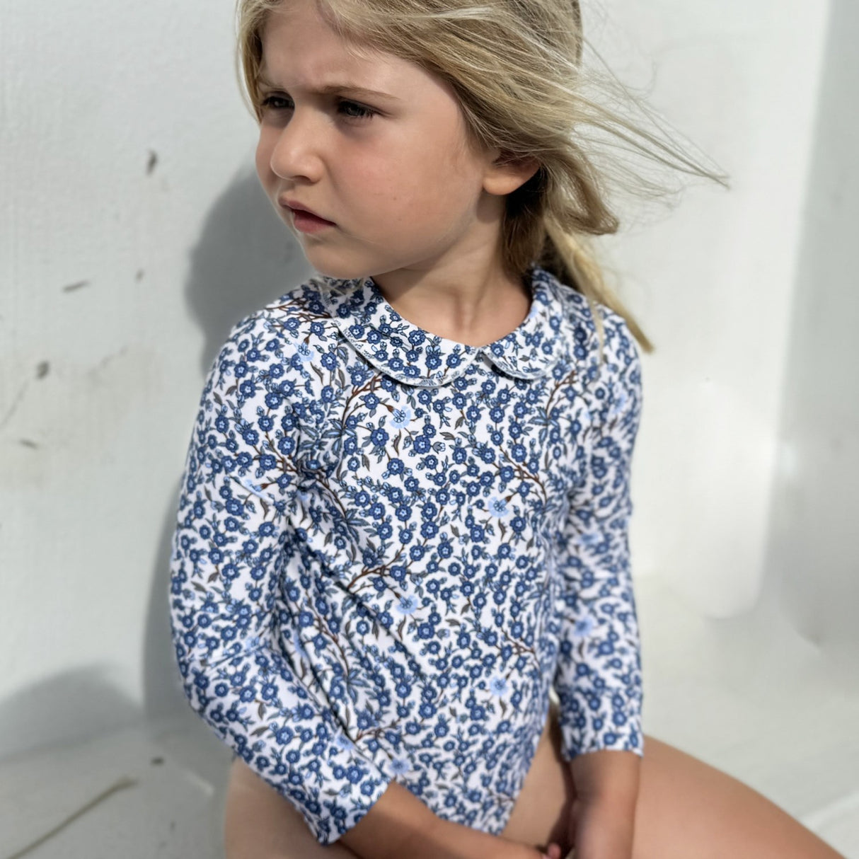 Petit Crabe Empress B Peeter Pan Krage Baddräkt L/S - Made Med Liberty© Tyg