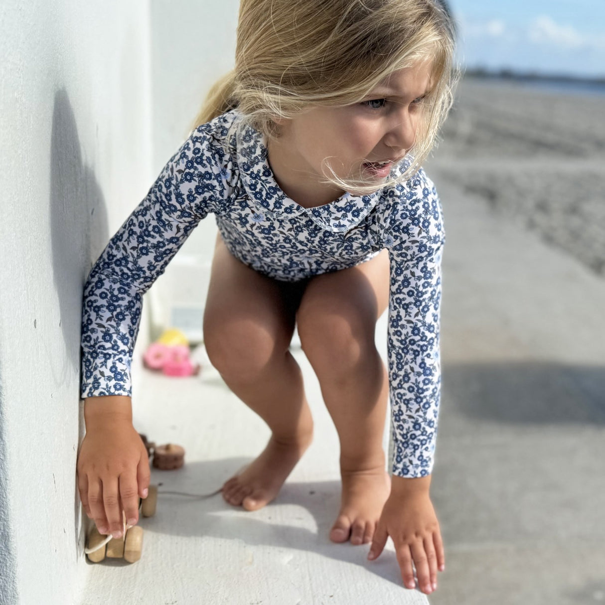 Petit Crabe Empress B Peeter Pan Krage Baddräkt L/S - Made Med Liberty© Tyg