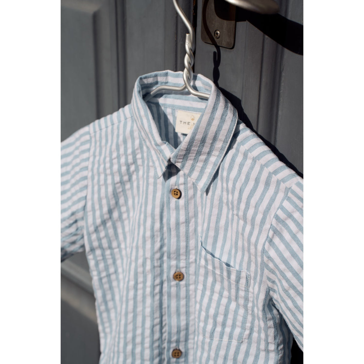 THE NEW Siblings X Luksusbaby Blue Fog Striped Ojo Skjorta