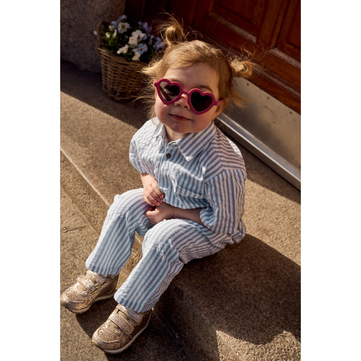 THE NEW Siblings X Luksusbaby Blue Fog Striped Ojo Byxor