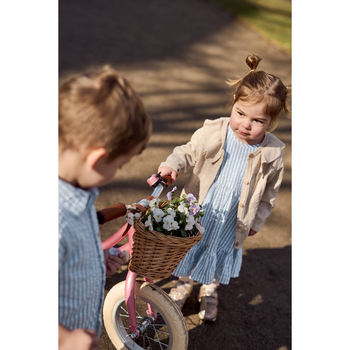 THE NEW Siblings X Luksusbaby Blue Fog Striped Ojo Shorts