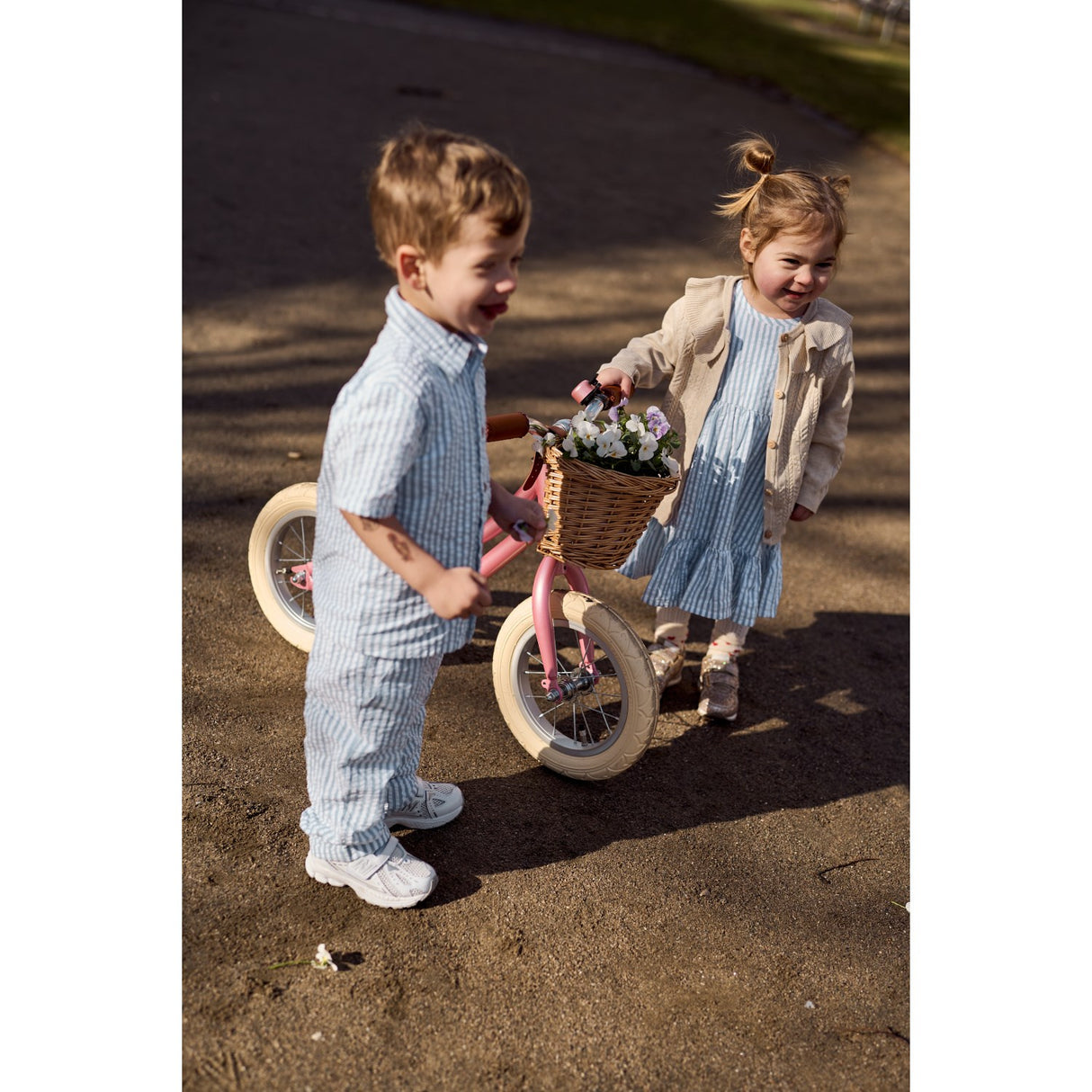 THE NEW Siblings X Luksusbaby Blue Fog Striped Ojo Shorts