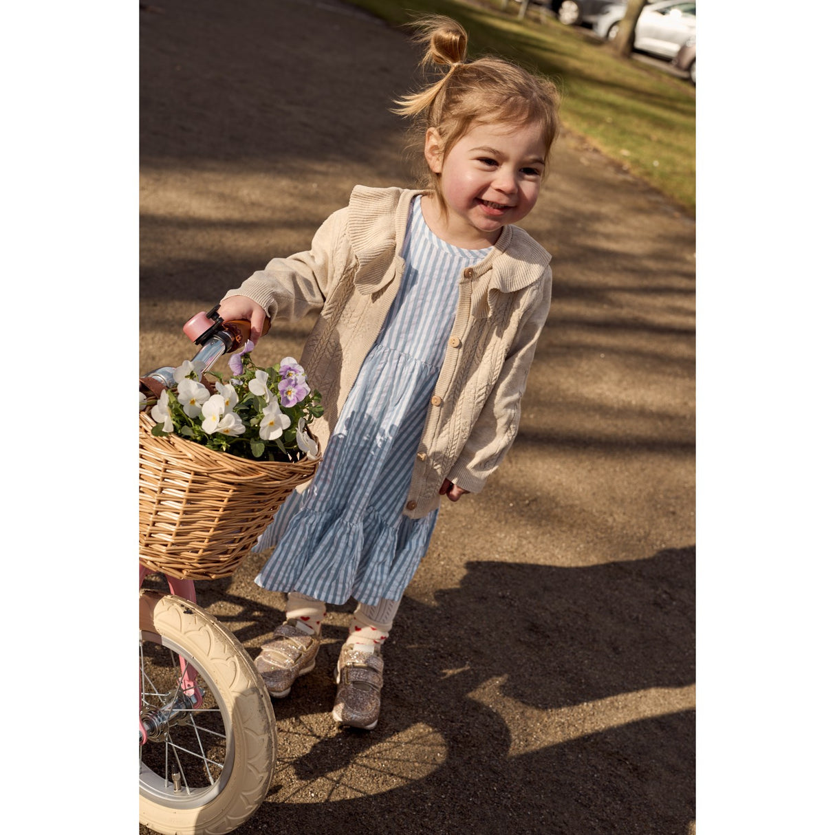 THE NEW Siblings X Luksusbaby Blue Fog Striped Ojo Klänning