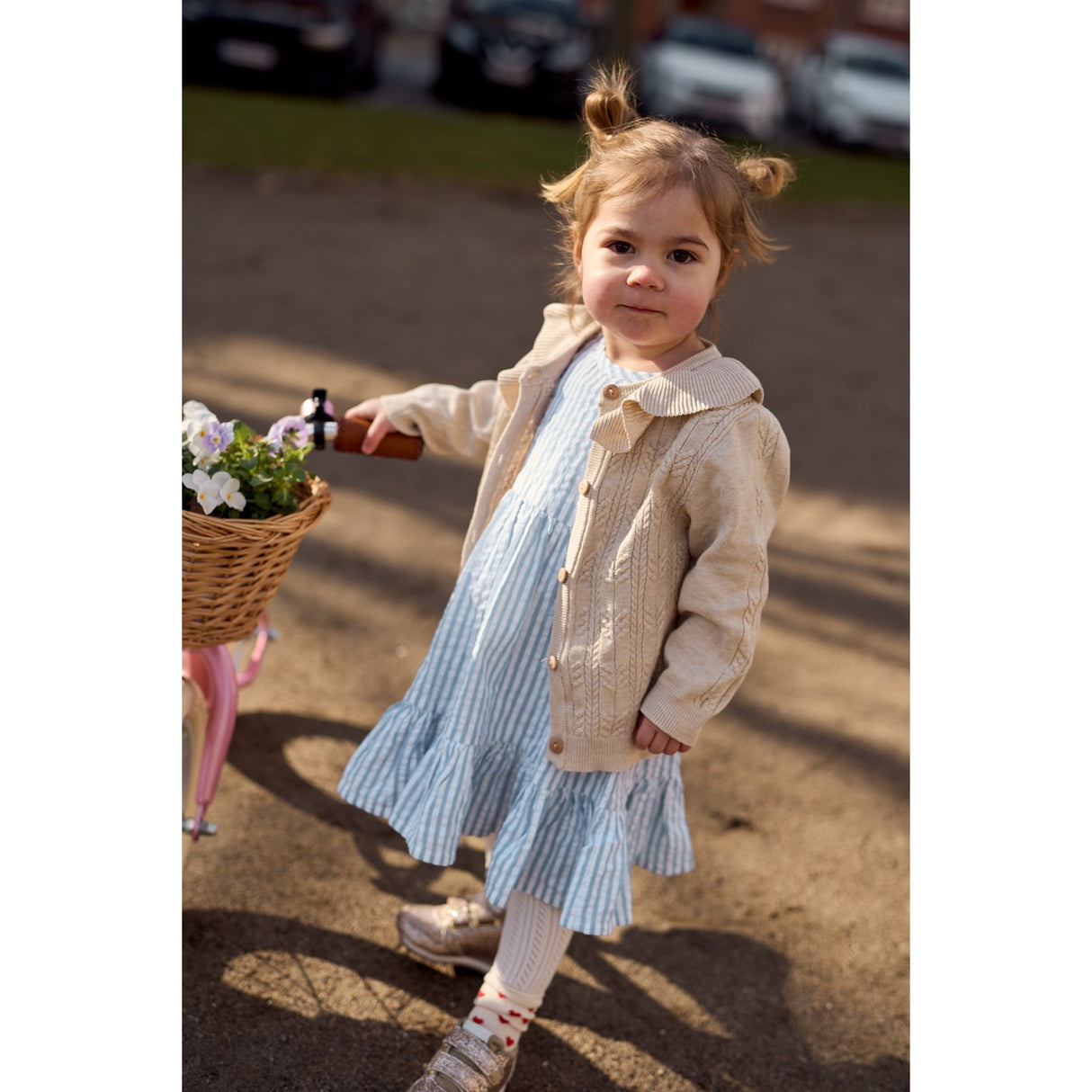 THE NEW Siblings X Luksusbaby Blue Fog Striped Ojo Klänning