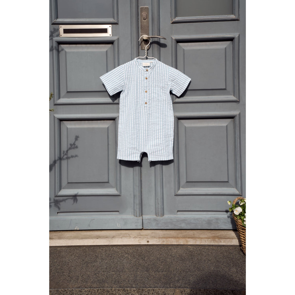 THE NEW Siblings X Luksusbaby Blue Fog Striped Ojo Byxdress