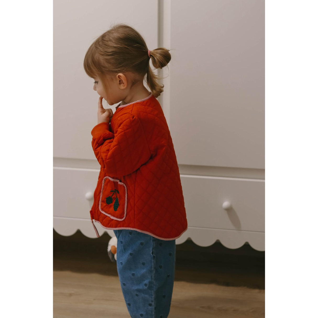 Fliink Pompeian Red Aop Kota Berry Jacka