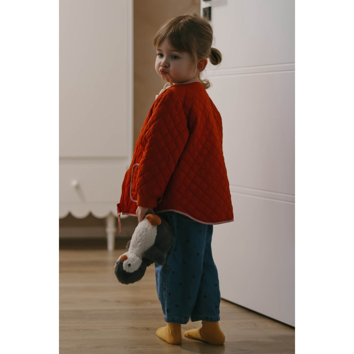 Fliink Pompeian Red Aop Kota Berry Jacka