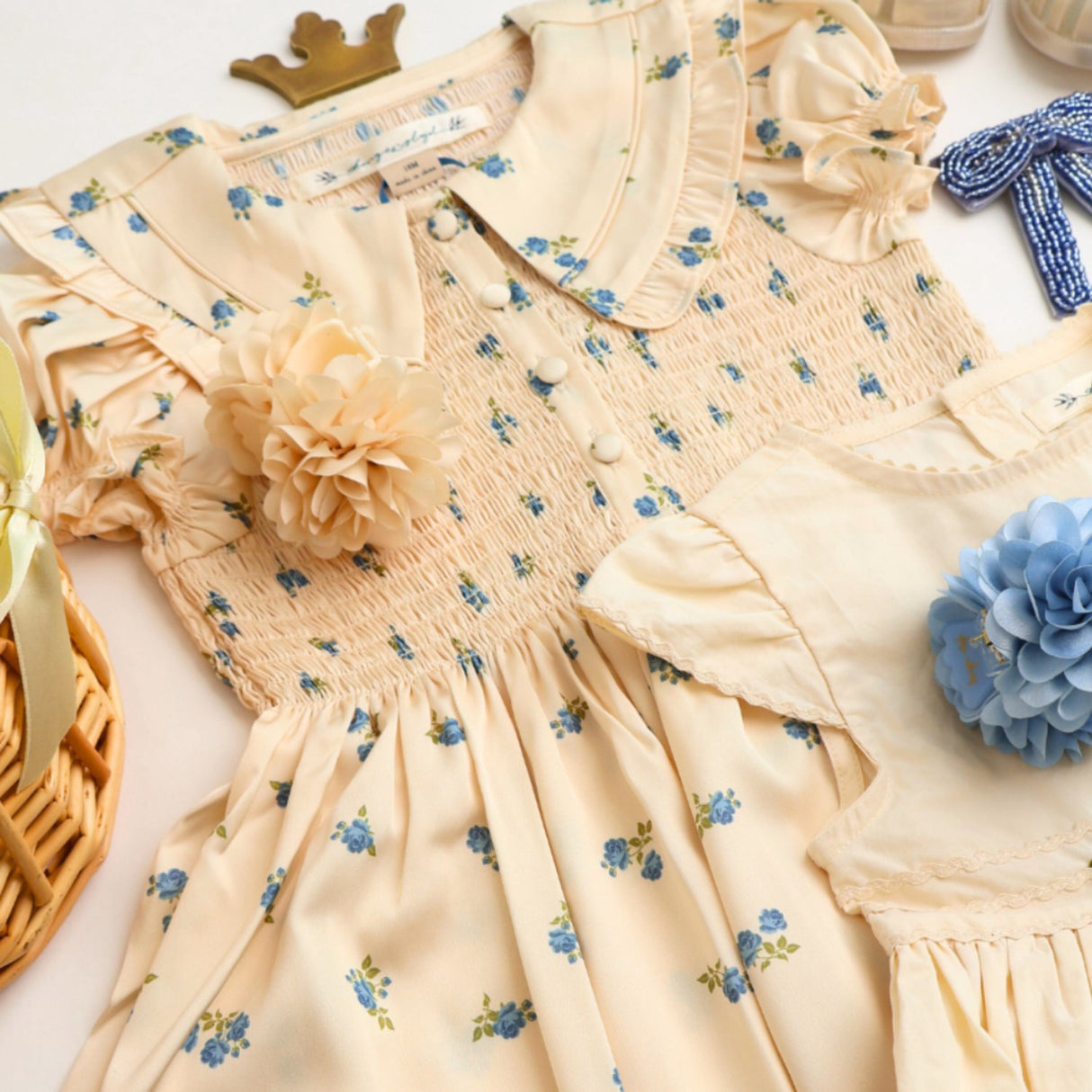 Konges Sløjd Rosa Bleu Celebration Sheeny Smock Klänning