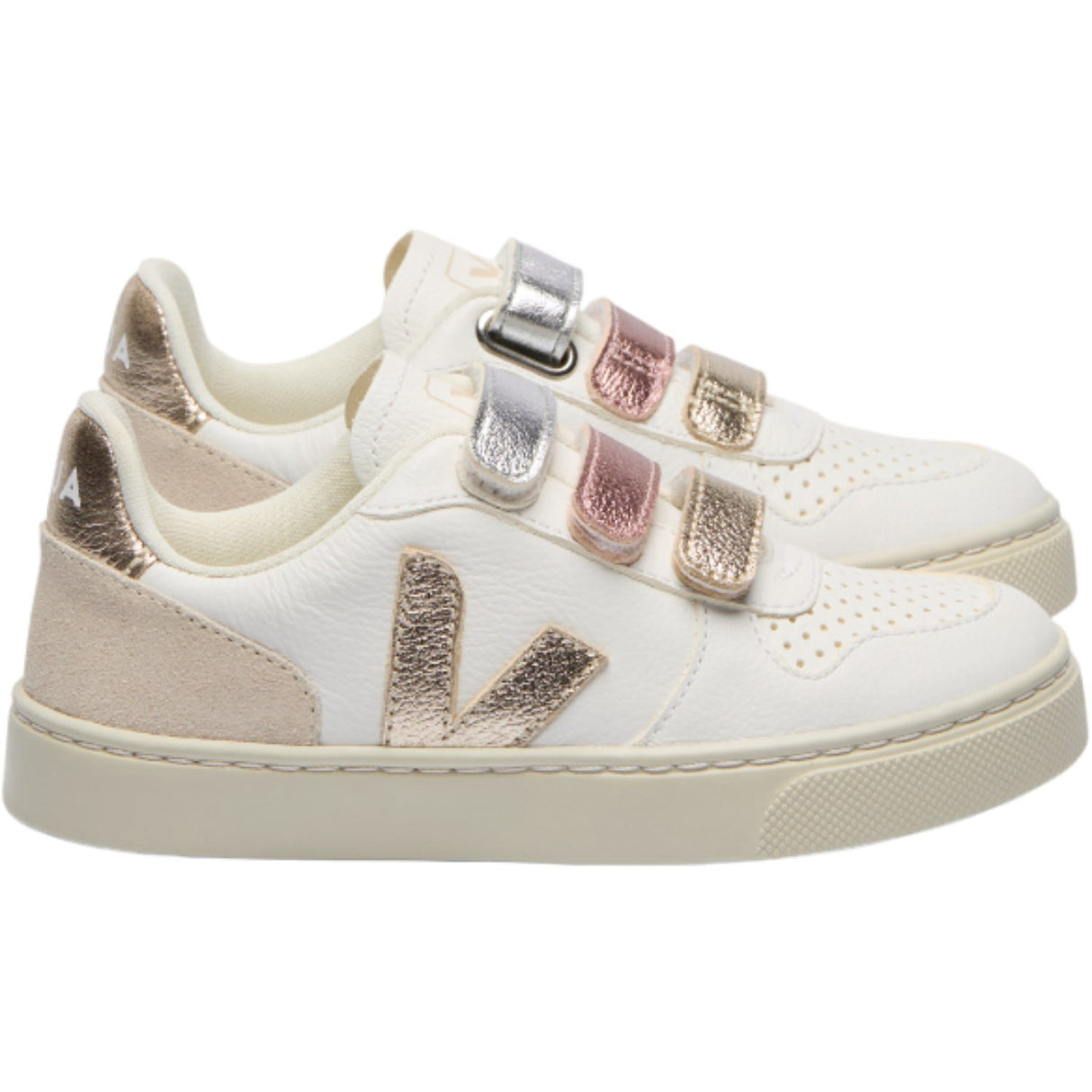 Veja Multico Extra White Shiny Small V-10 Sneakers