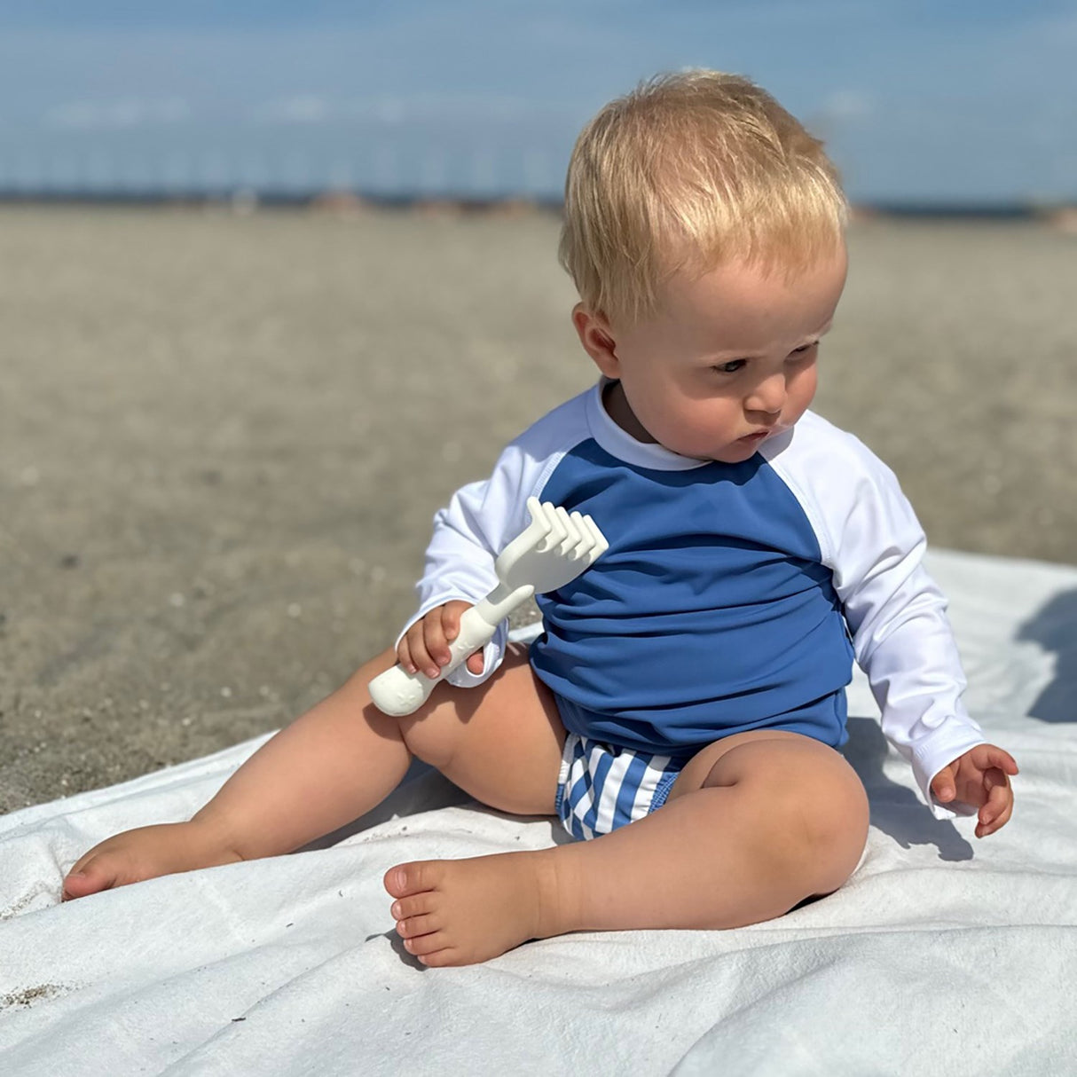 Petit Crabe Sapphire/White Raglan Uv-Skjorta L/S