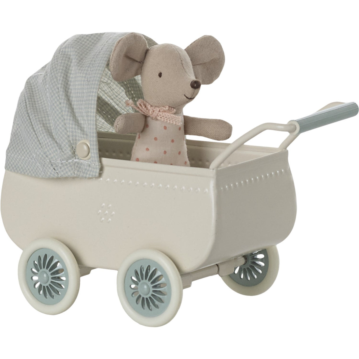 Maileg Sittvagnar Med Baby Mouse - Mint