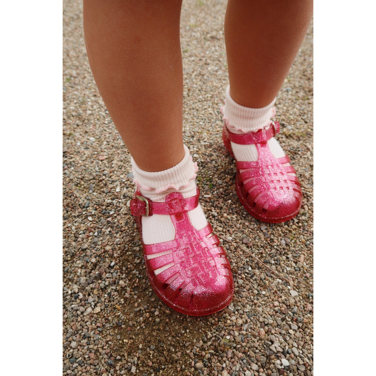 Konges Sløjd Rose/Off White 2 Pack Rib Frill Strumpor