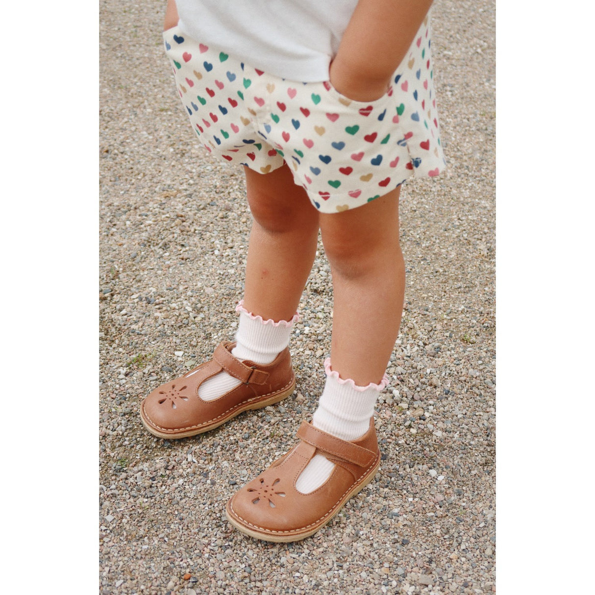 Konges Sløjd Rose/Off White 2 Pack Rib Frill Strumpor