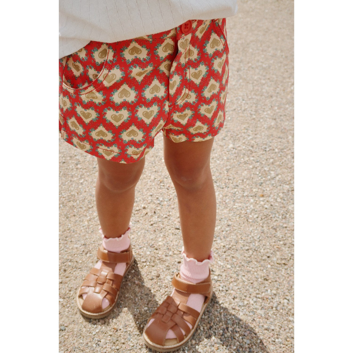 Konges Sløjd Rose/Off White 2 Pack Rib Frill Strumpor