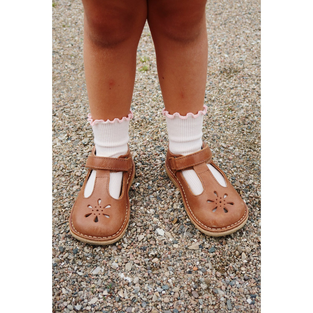 Konges Sløjd Rose/Off White 2 Pack Rib Frill Strumpor