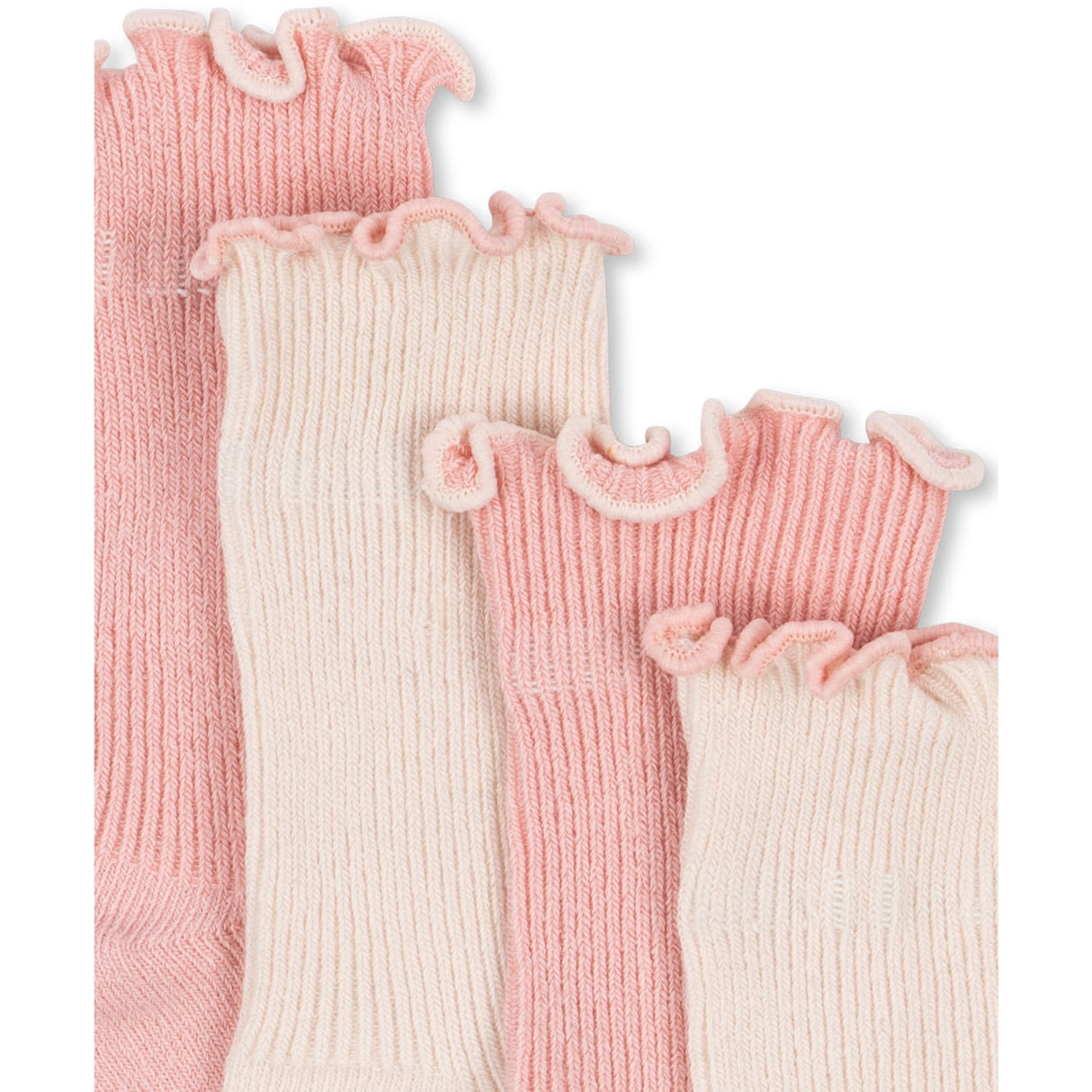 Konges Sløjd Rose/Off White 2 Pack Rib Frill Strumpor