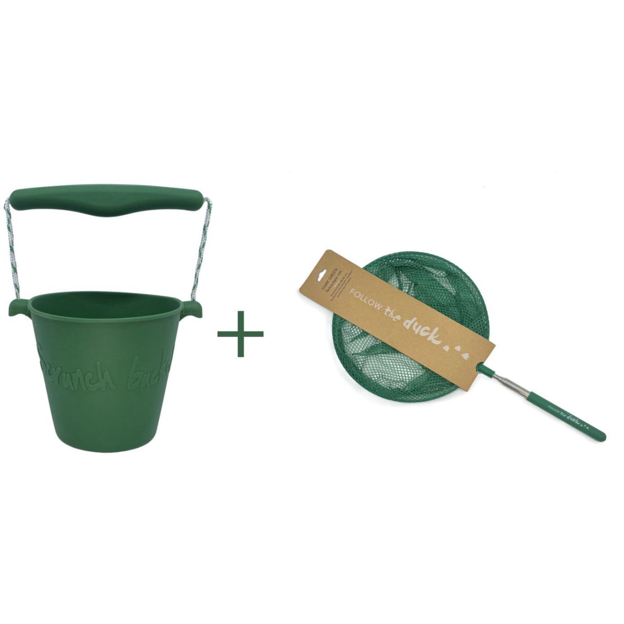 Scrunch & Follow The Duck Dark Moss Green Hink Och Fiskenet Bundle