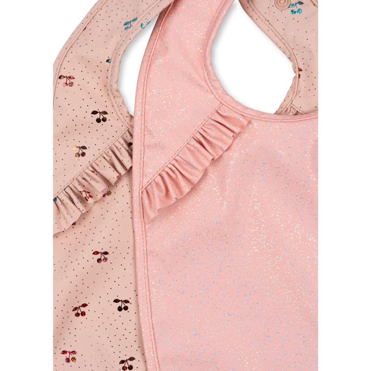 Konges Sløjd Cherry Sparkle 2 Pack Dinner Haklapp Med Frill