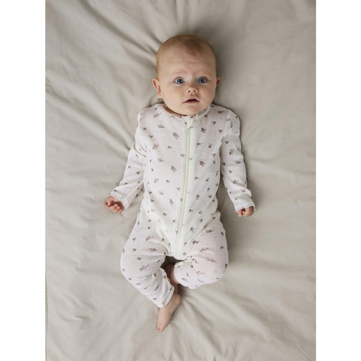 Name It Snow White Small Flowers Nbfwang Ull Needle Nattdräkt Noos