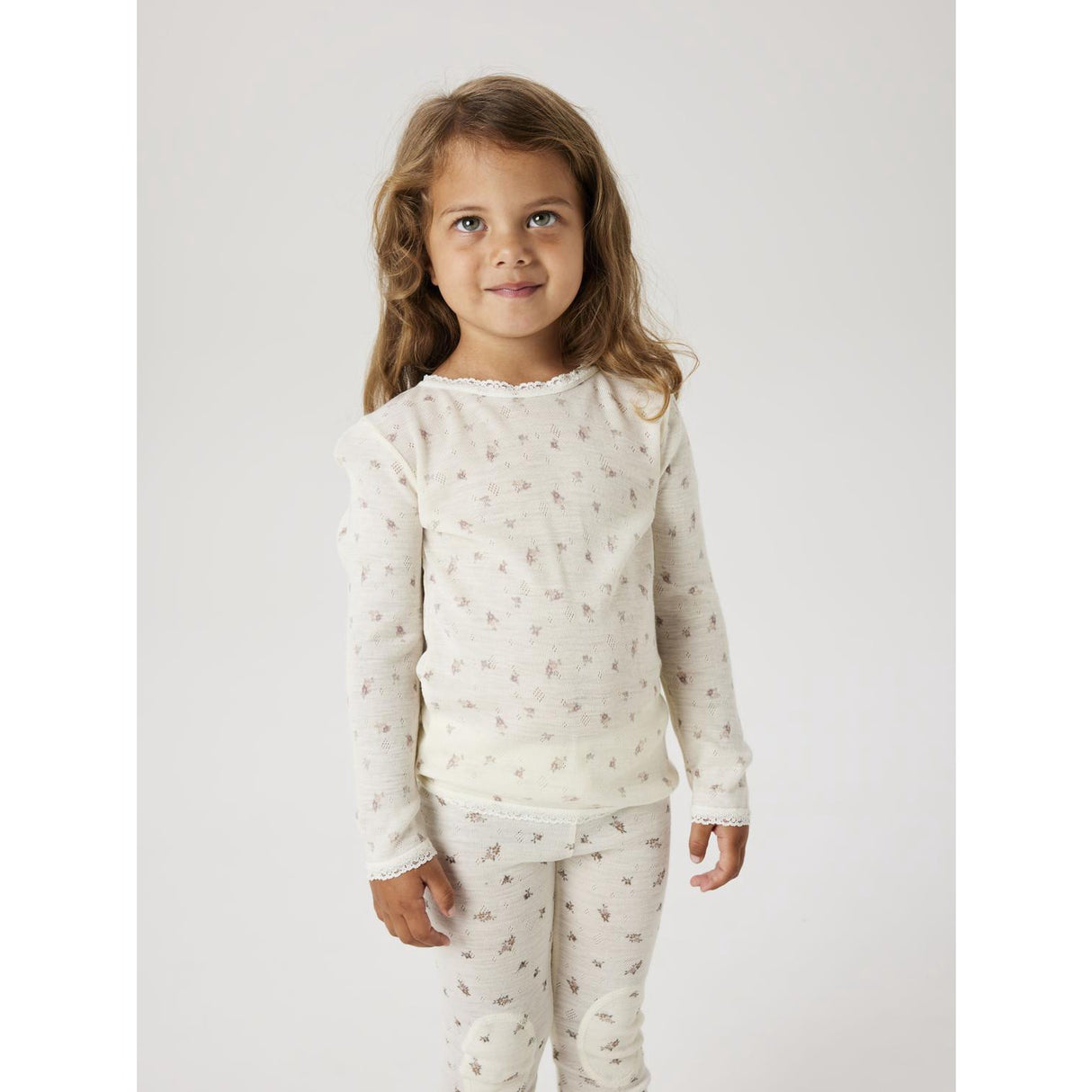 Name It Snow White Small Flowers Nmfwang Ull Needle Ls Topp Noos