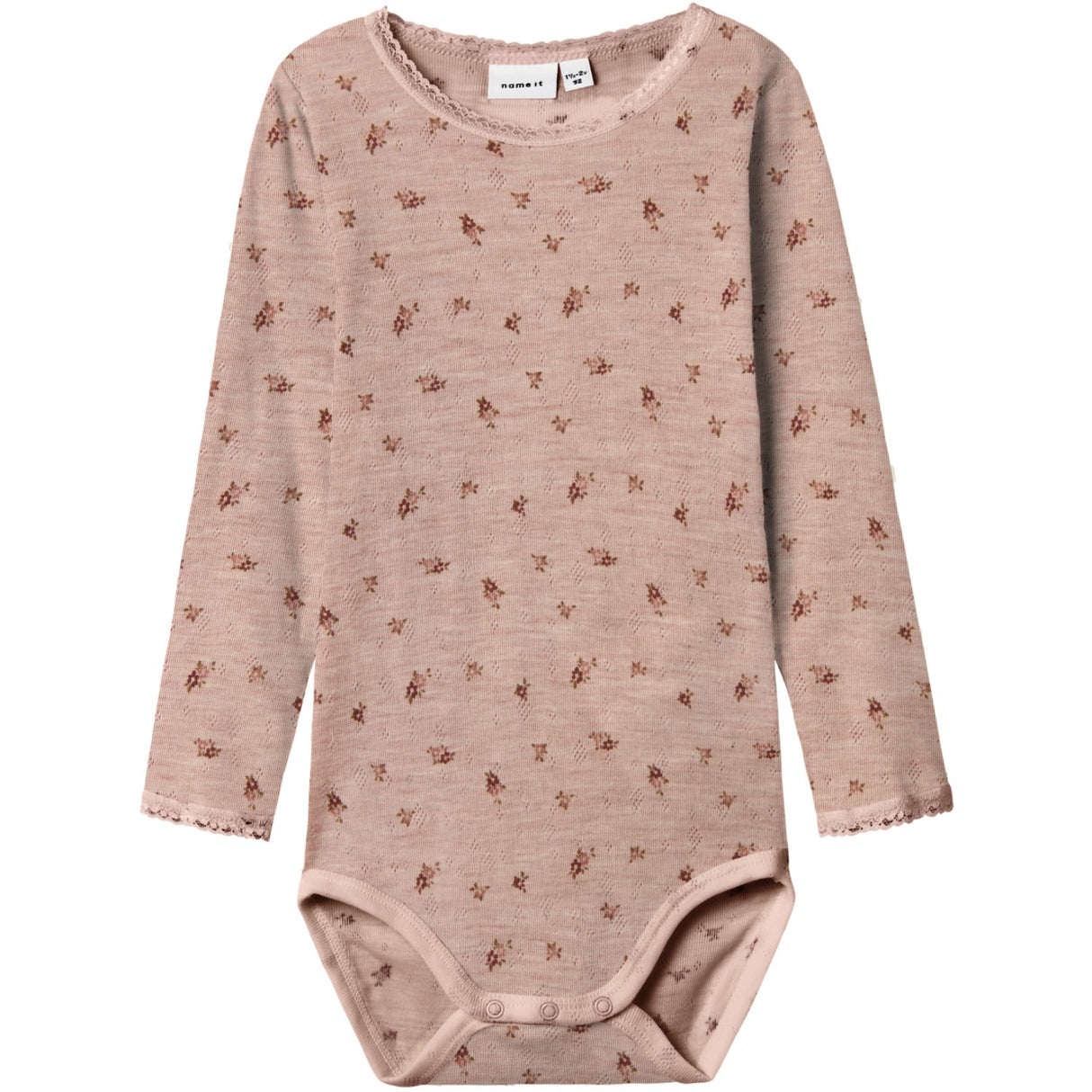 Name It Shadow Gray Small Flowers Nmfwang Ull Needle Ls Body