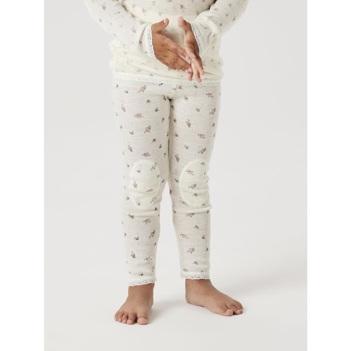 Name It Snow White Small Flowers Nmfwang Ull Needle Leggings Noos