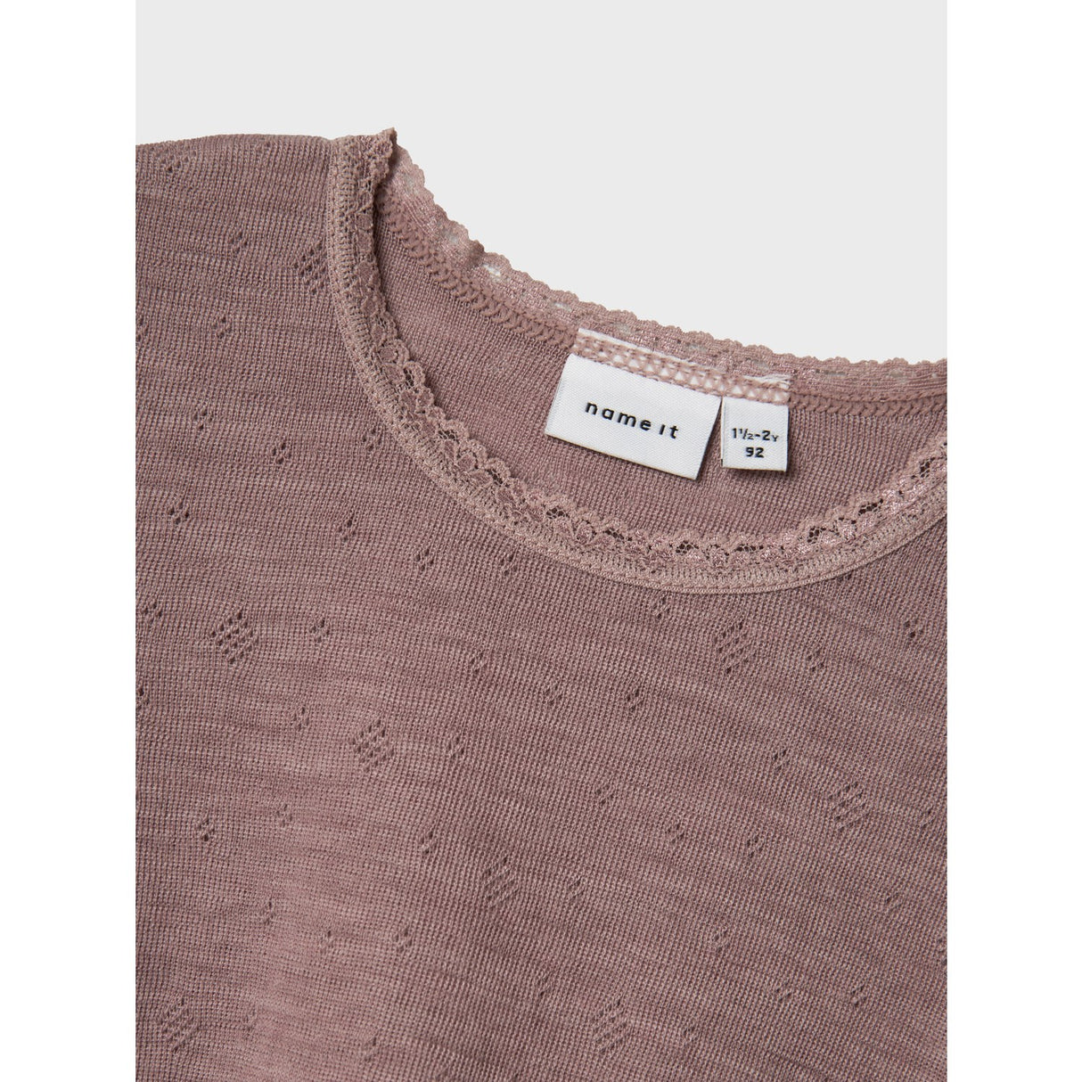 Name It Antler Nmfwang Ull Needle Ls Topp Solid Noos