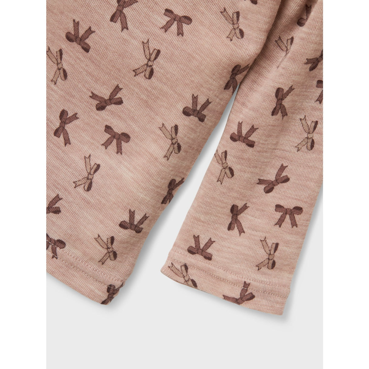 Name It Shadow Gray Bows Nmfwang Ull Rib Ls Topp Aop