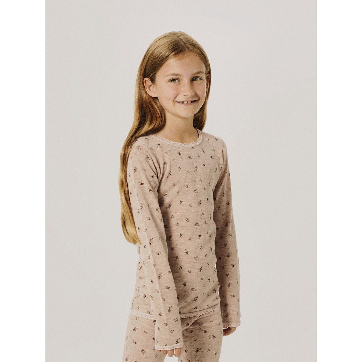 Name It Shadow Gray Small Flowers Nkfwang Ull Needle Ls Topp