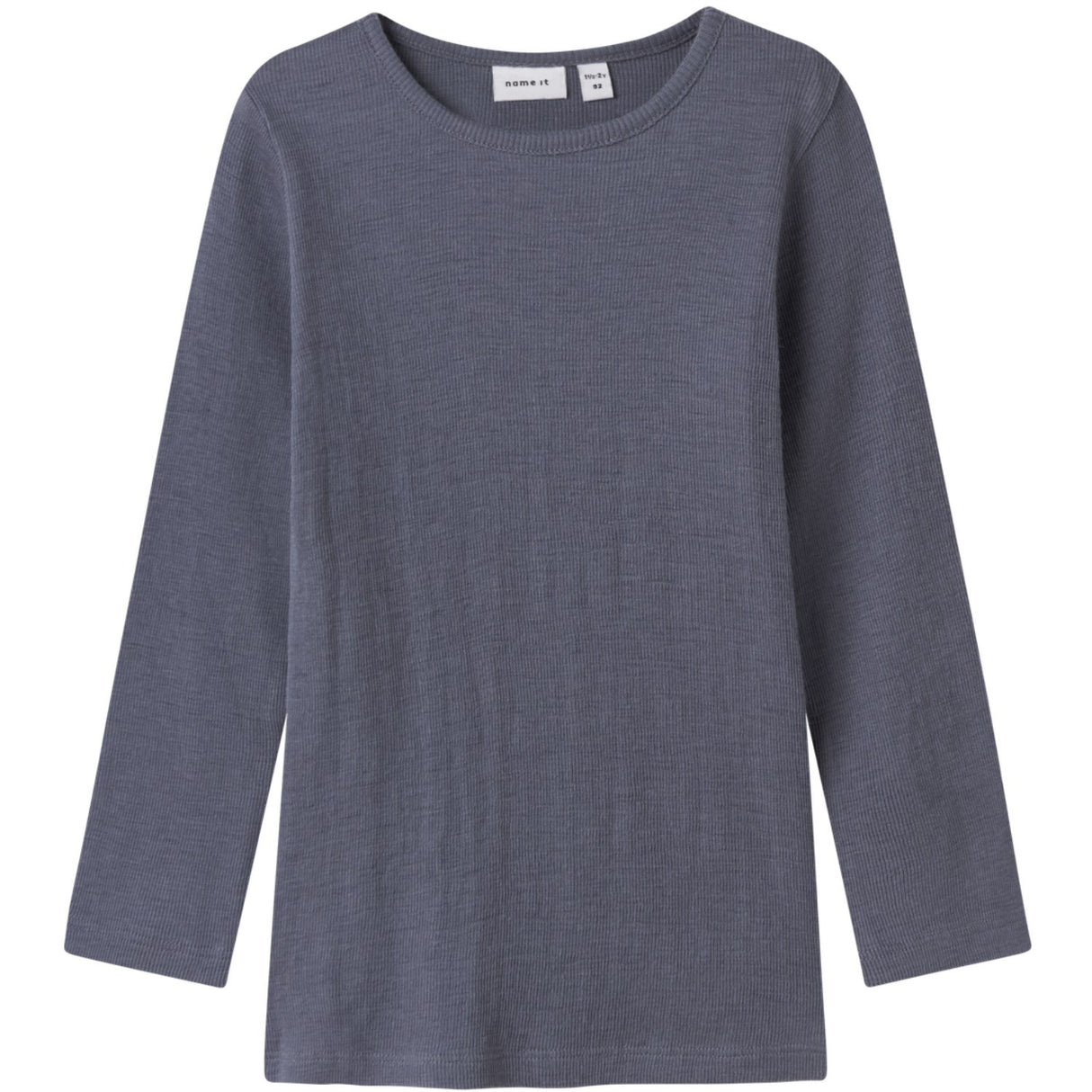 Name It Folkstone Gray Nmmwossa Wo/Si Rib Ls Topp