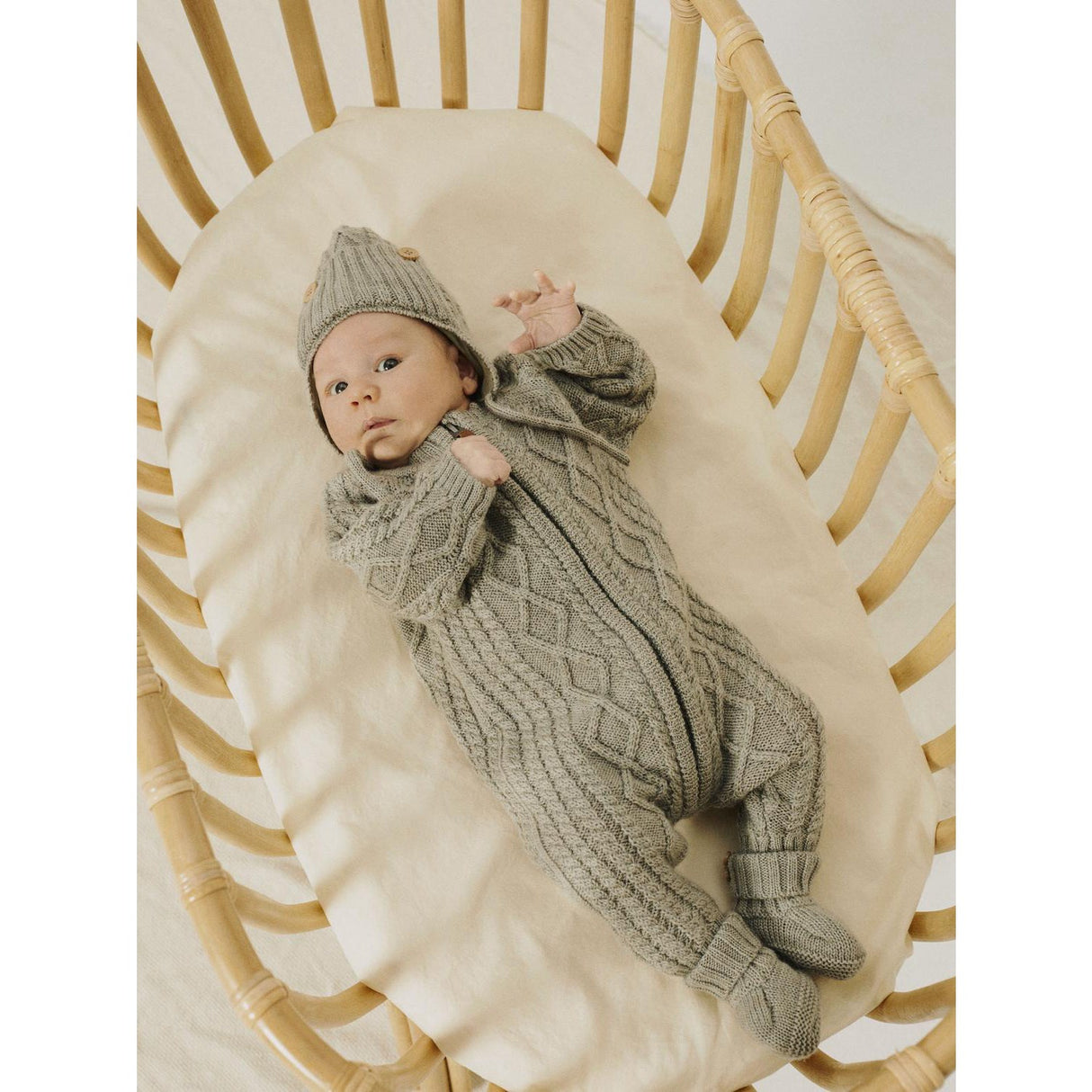 Name It Dried Sage Nbmwrilla Knap Ull Stickad Mössa