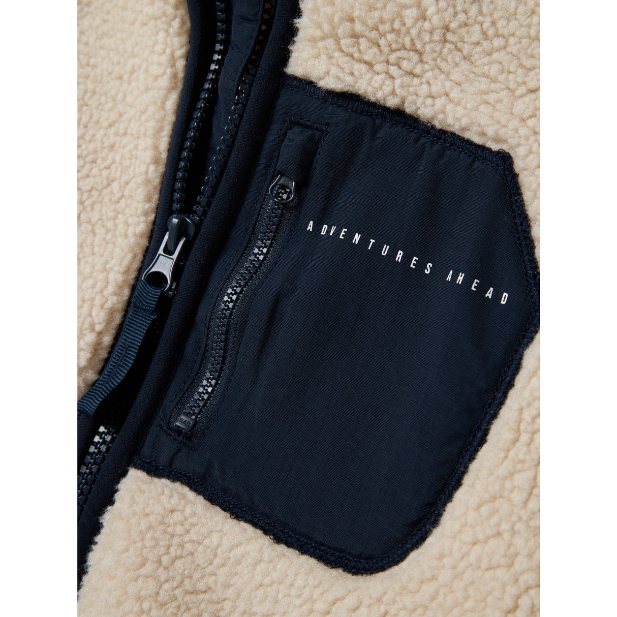 Name It Moonbeam Chest Pocket Dark Sapphire Nknmattia Sherpa Jacka Pb