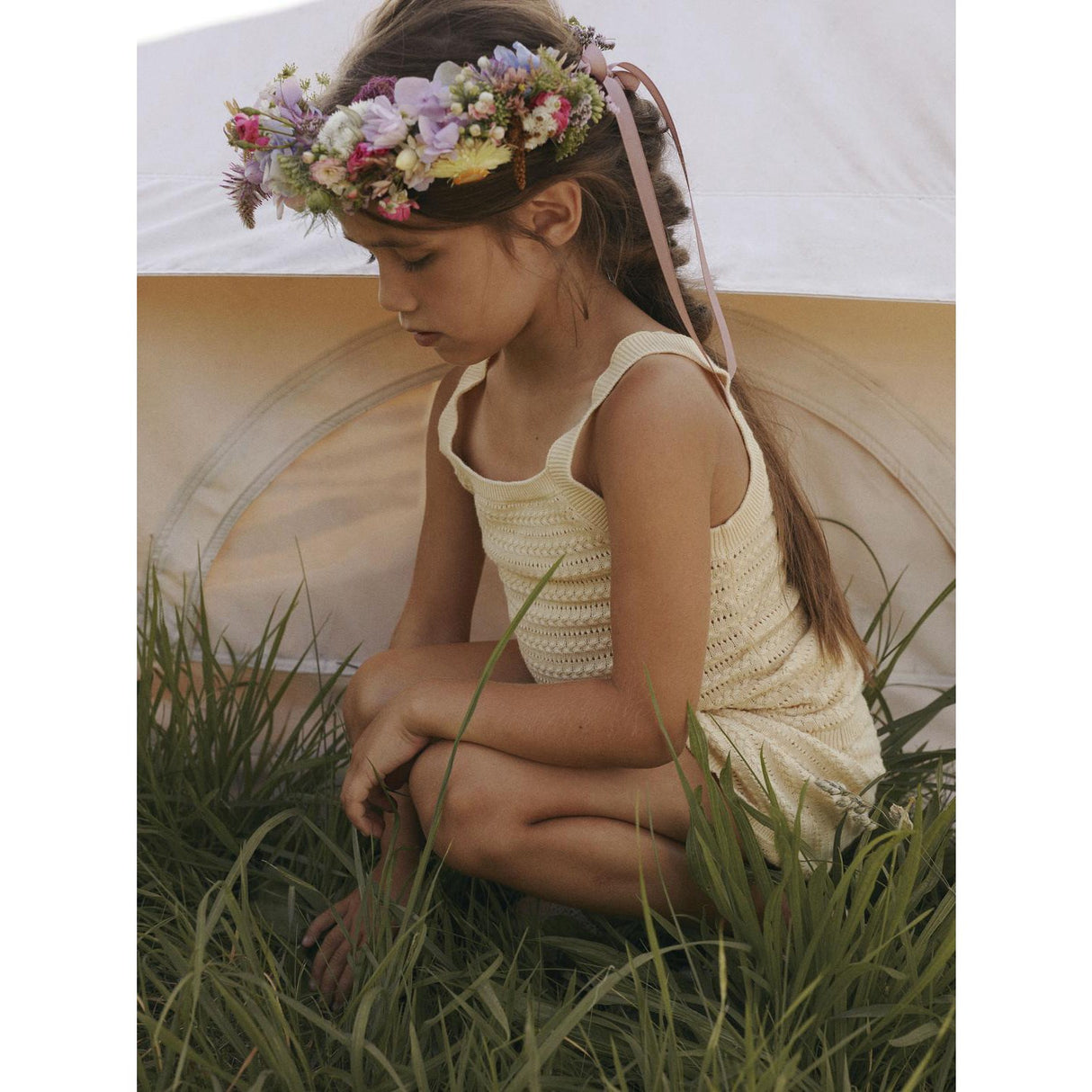 Lil'Atelier Sea Mist Nmfhope Stickad Shorts Lil