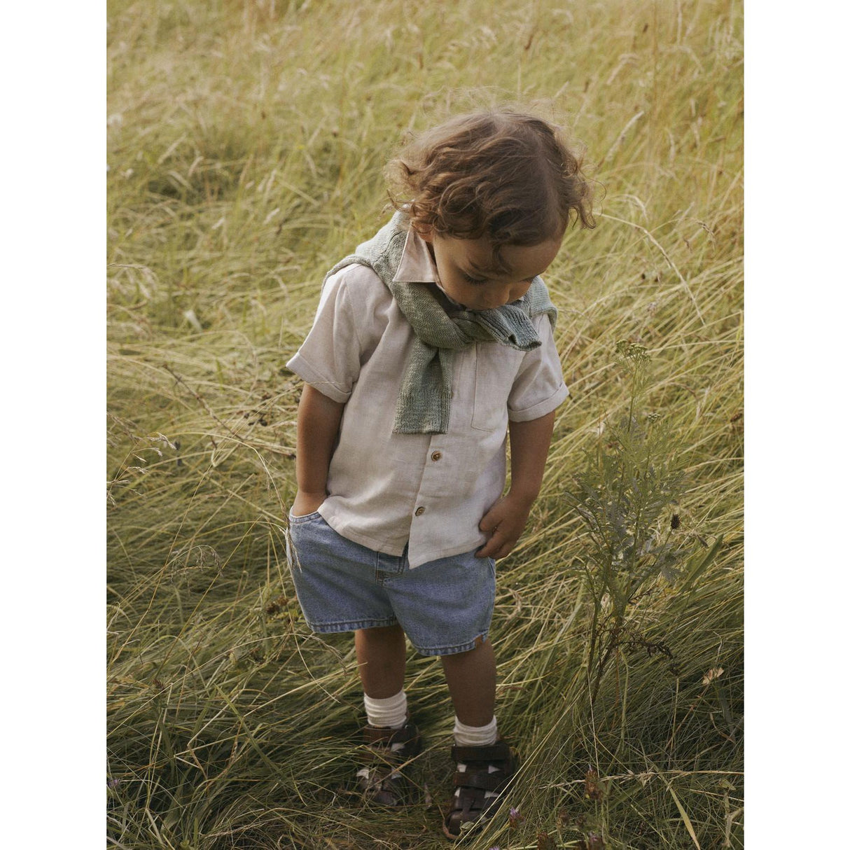 Lil'Atelier Bleached Sand Nmmtarou Ss Loose Skjorta Lil