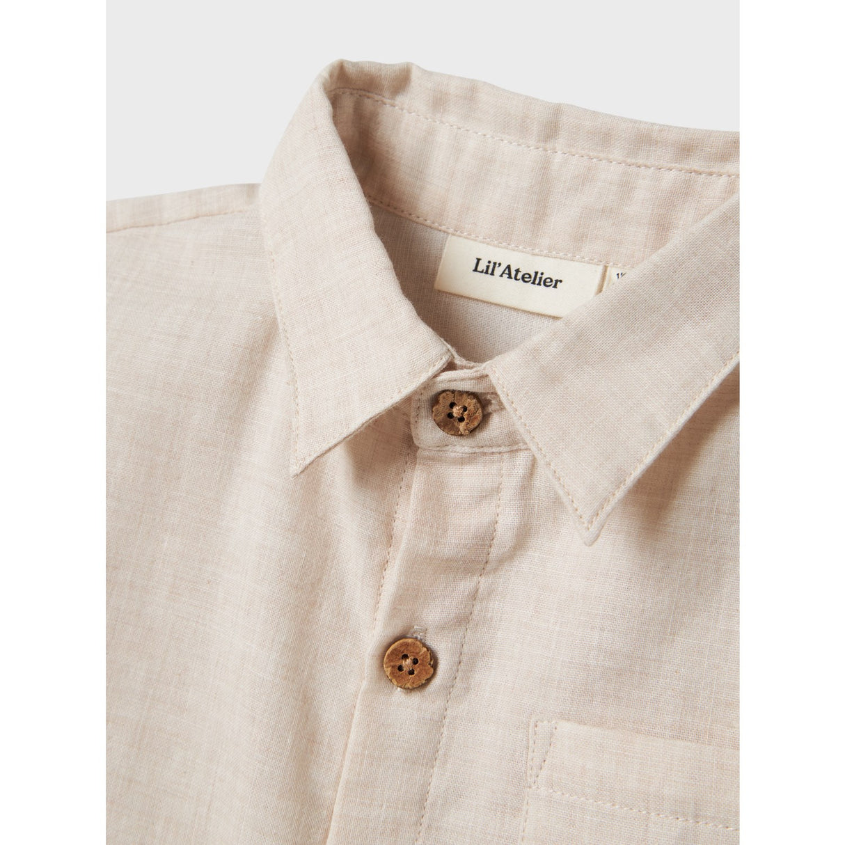 Lil'Atelier Bleached Sand Nmmtarou Ss Loose Skjorta Lil