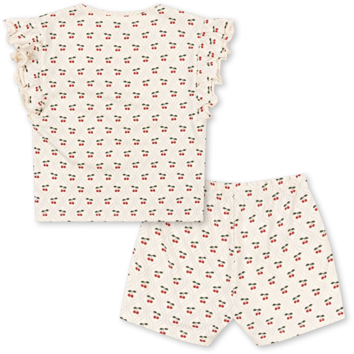 Konges Sløjd Cherry Motif Lin Frill Set Gots