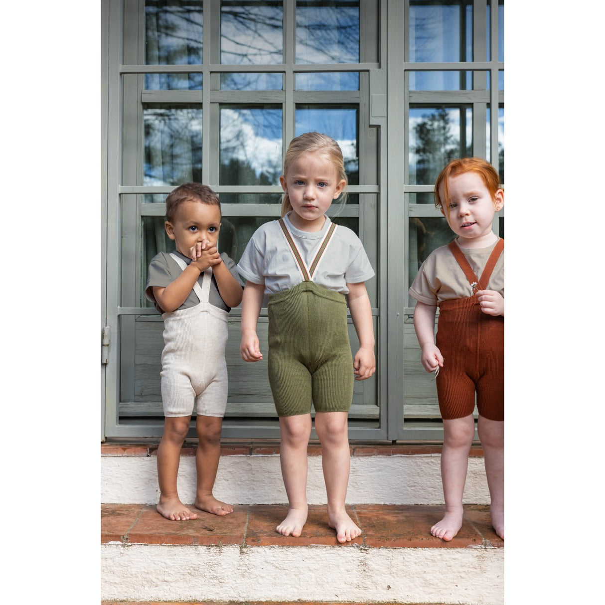 Silly Silas Olive Striped Shorty Tights Med Seler